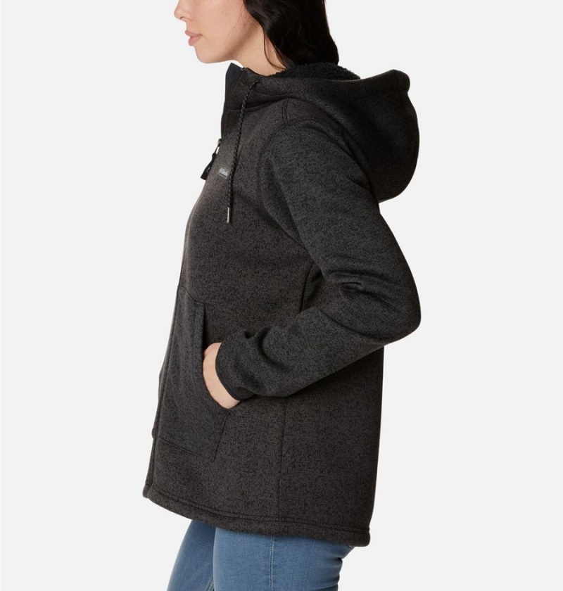 Columbia Sweater Weather Sherpa Full Zip Hooded Women's Fleece Jacket Black | ONTYIH-329