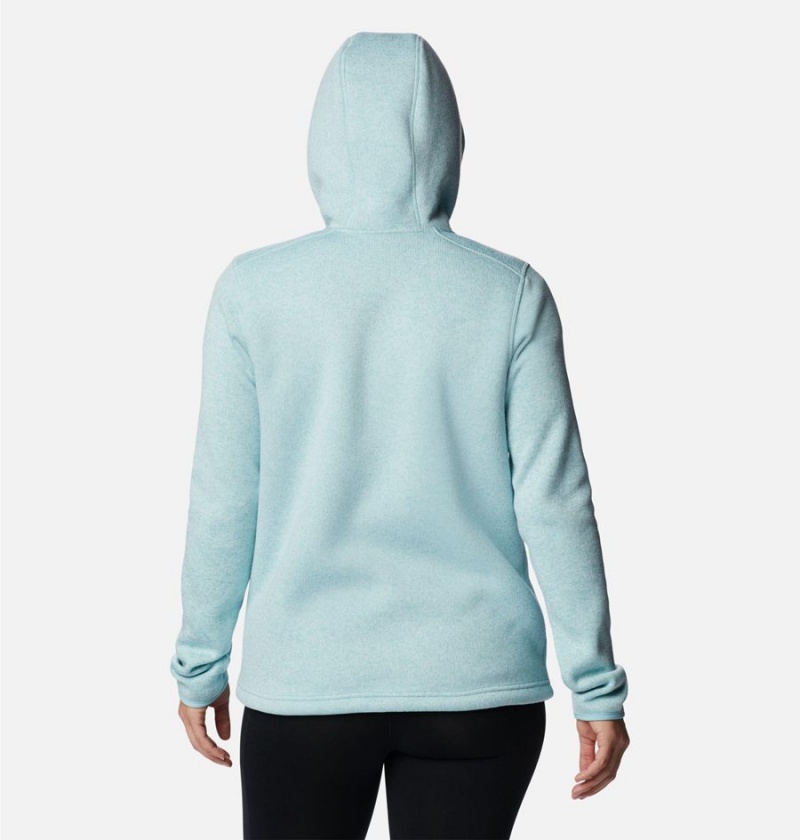 Columbia Sweater Weather Sherpa Full Zip Hooded Women's Fleece Jacket Turquoise | UWFOJP-328