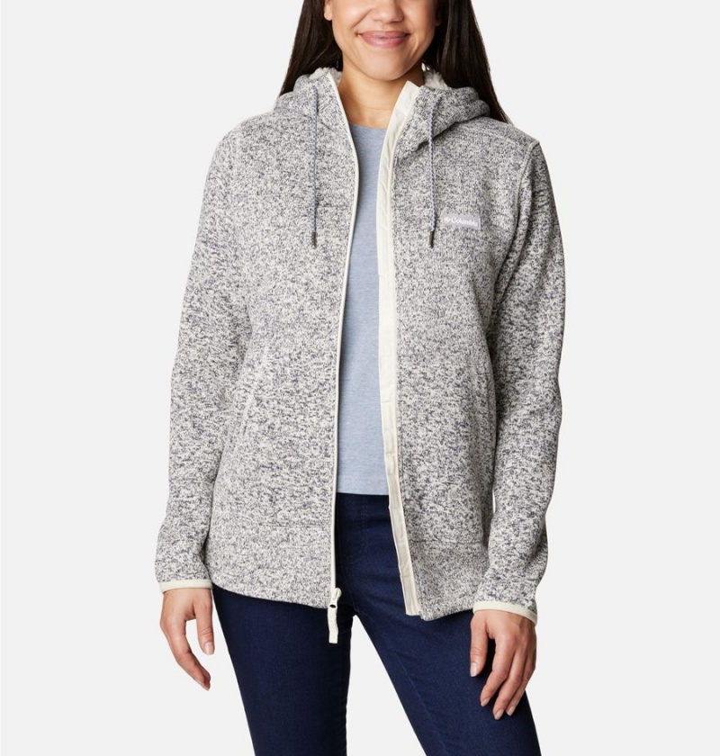 Columbia Sweater Weather Sherpa Full Zip Hooded Women's Fleece Jacket Grey | XYWMSE-870
