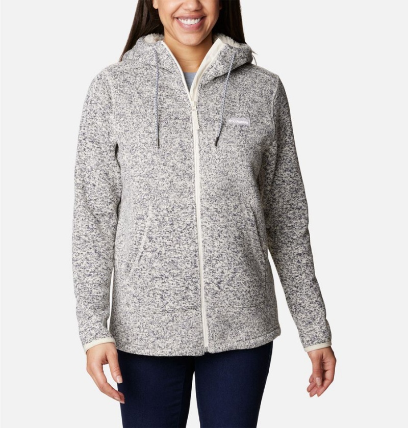 Columbia Sweater Weather Sherpa Full Zip Hooded Women\'s Fleece Jacket Grey | XYWMSE-870