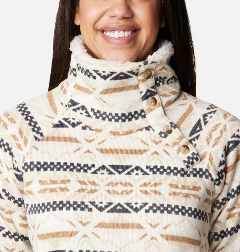 Columbia Sweater Weather Sherpa Hybrid Women's Pullover White | ROMWDN-472