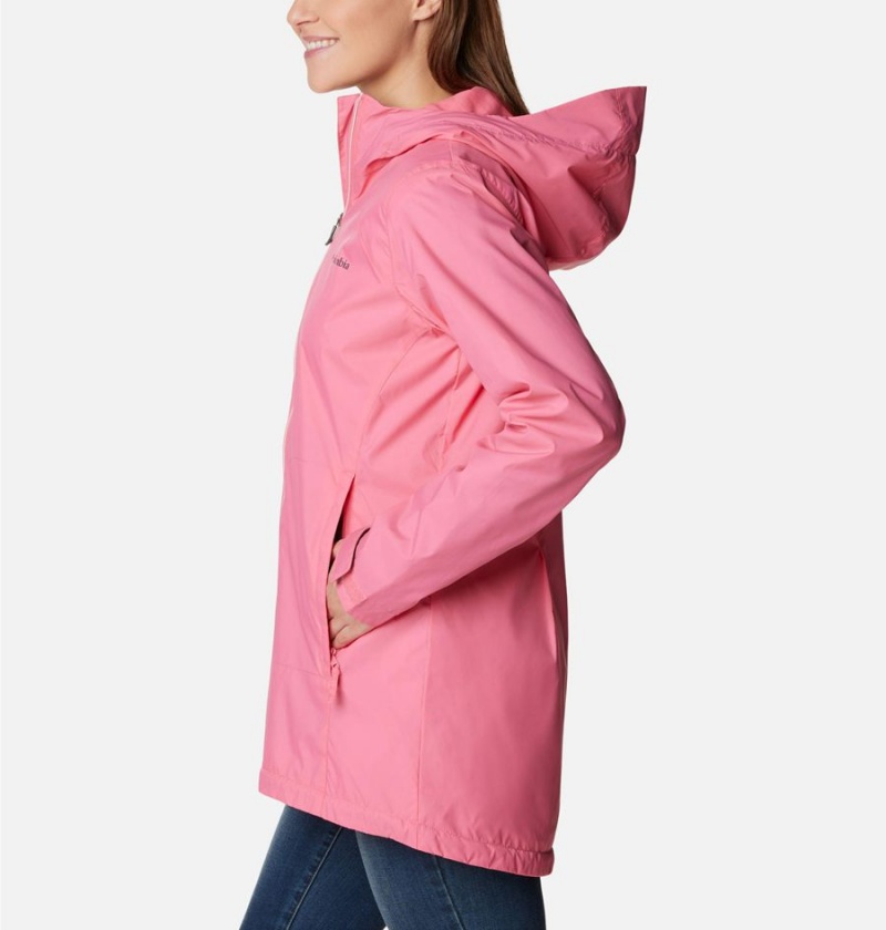 Columbia Switchback Lined Long Women's Rain Jacket Pink | TGXAFR-467