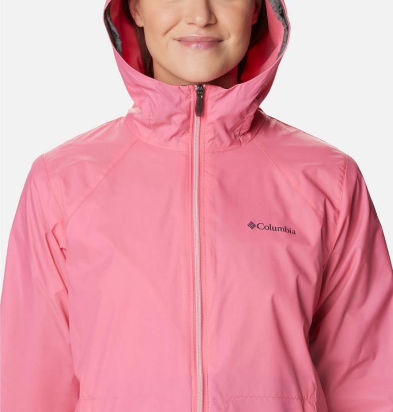 Columbia Switchback Lined Long Women's Rain Jacket Pink | TGXAFR-467