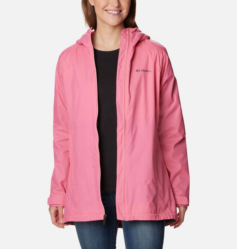Columbia Switchback Lined Long Women's Rain Jacket Pink | TGXAFR-467