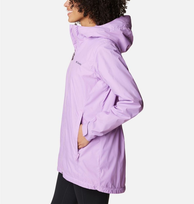 Columbia Switchback Lined Long Women's Rain Jacket Purple | TFEDLA-169