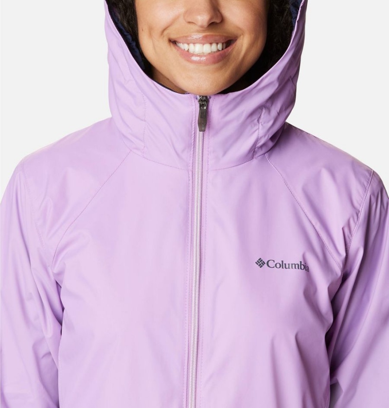 Columbia Switchback Lined Long Women's Rain Jacket Purple | TFEDLA-169