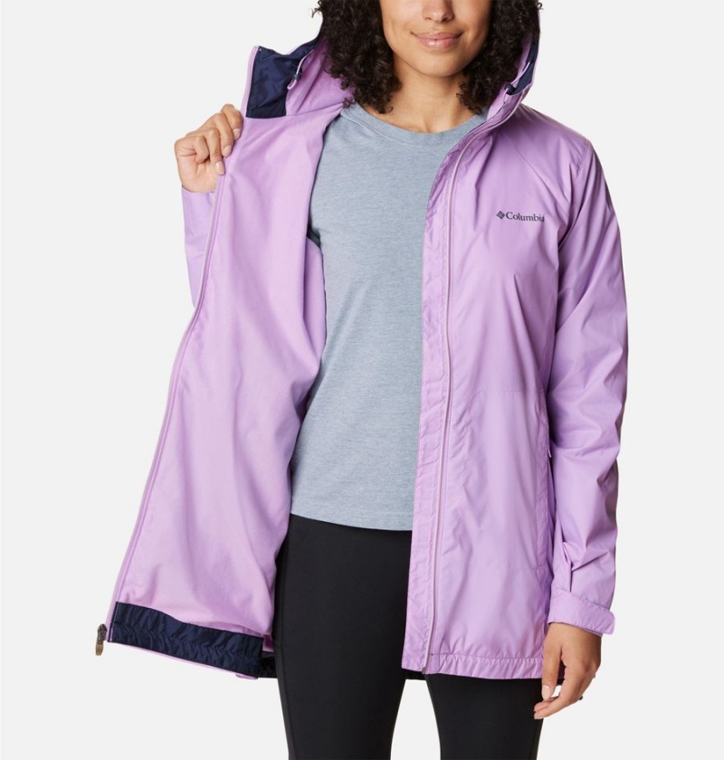Columbia Switchback Lined Long Women's Rain Jacket Purple | TFEDLA-169
