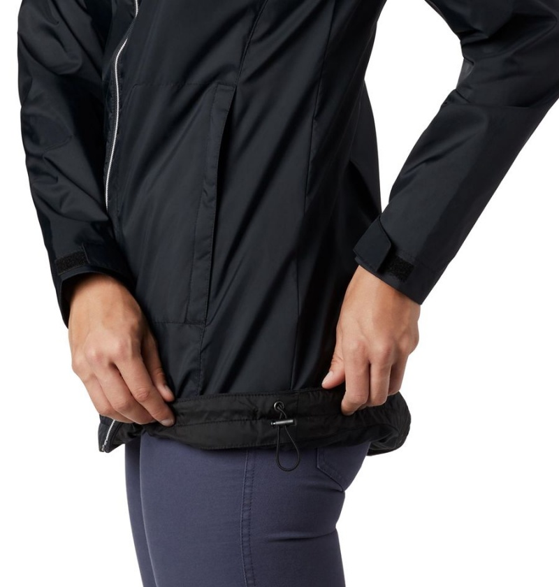 Columbia Switchback Lined Long Women's Rain Jacket Black | MXETRG-123