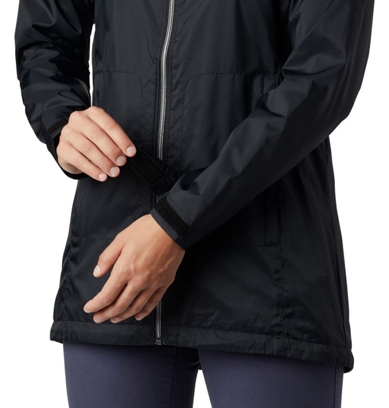 Columbia Switchback Lined Long Women's Rain Jacket Black | MXETRG-123