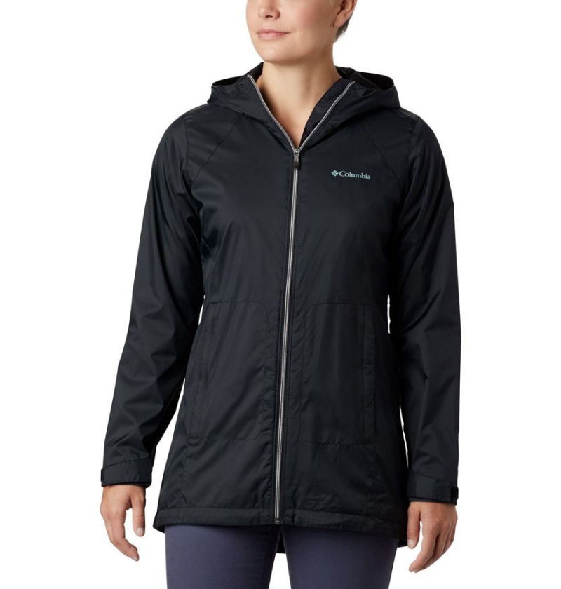 Columbia Switchback Lined Long Women\'s Rain Jacket Black | MXETRG-123