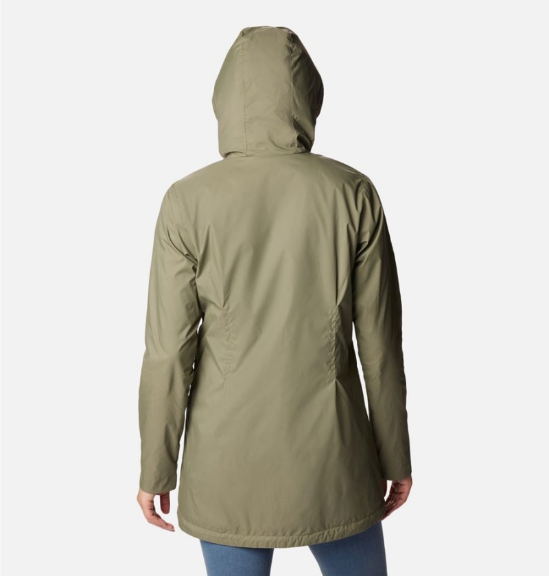 Columbia Switchback Lined Long Women's Rain Jacket Green | UAONPK-374
