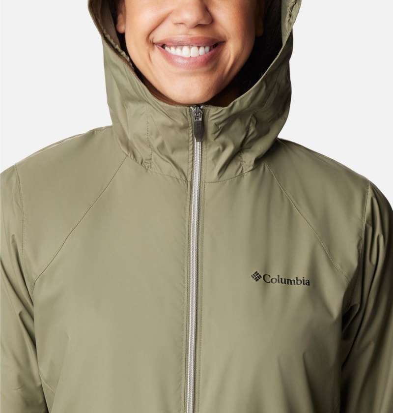 Columbia Switchback Lined Long Women's Rain Jacket Green | UAONPK-374