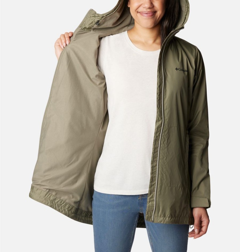 Columbia Switchback Lined Long Women's Rain Jacket Green | UAONPK-374