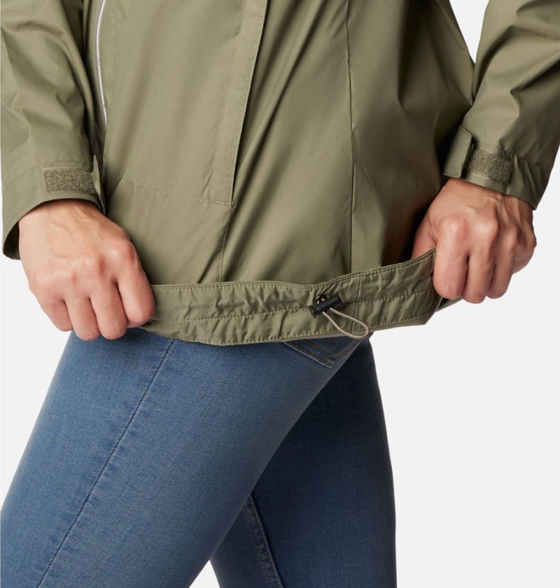 Columbia Switchback Lined Long Women's Rain Jacket Green | UAONPK-374