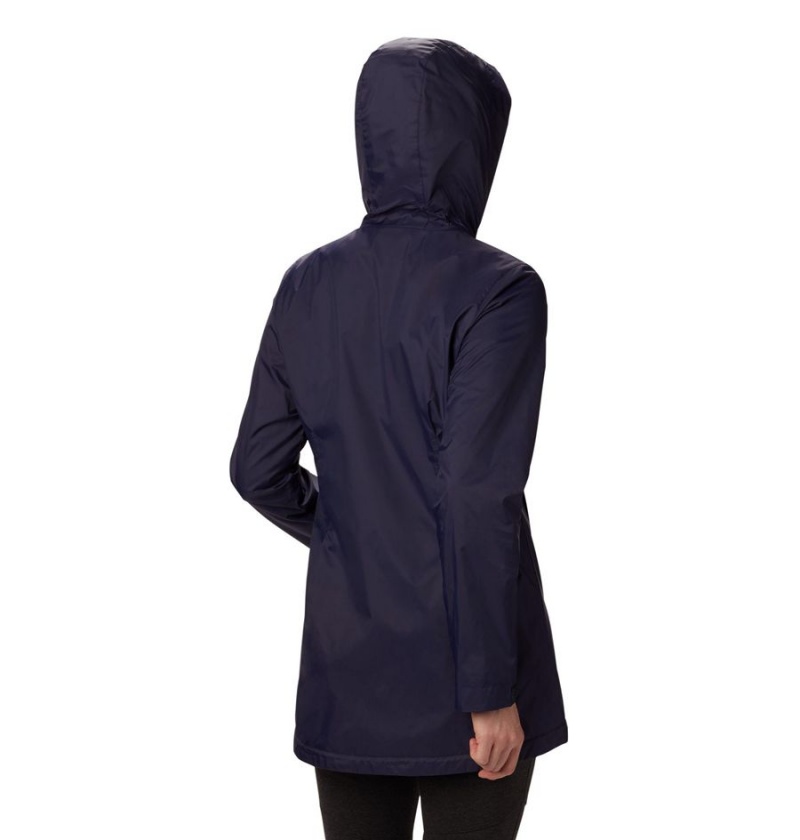 Columbia Switchback Lined Long Women's Rain Jacket Navy | CTNVRW-453