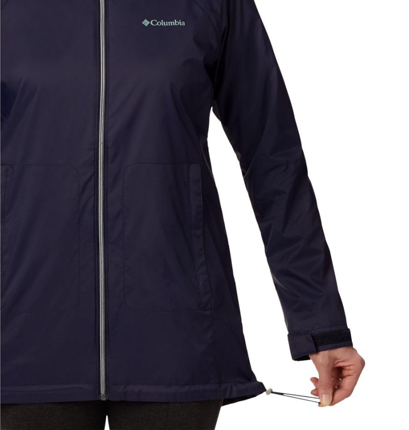 Columbia Switchback Lined Long Women's Rain Jacket Navy | CTNVRW-453
