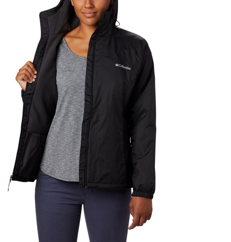 Columbia Switchback Sherpa Lined Women's Rain Jacket Black | RNZUSJ-028