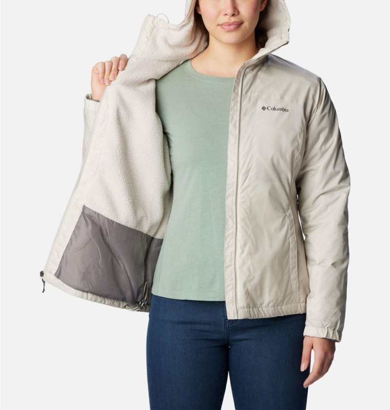 Columbia Switchback Sherpa Lined Women's Rain Jacket White | EATNSZ-042
