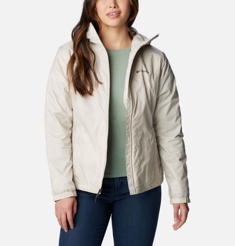 Columbia Switchback Sherpa Lined Women's Rain Jacket White | EATNSZ-042