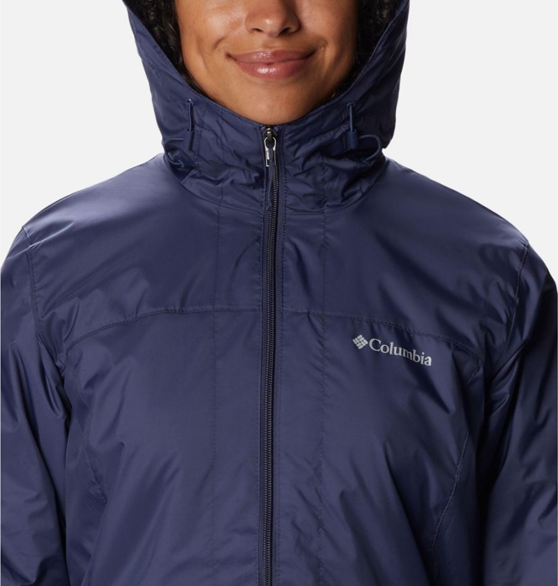 Columbia Switchback Sherpa Lined Women's Rain Jacket Navy | NZAJLS-304