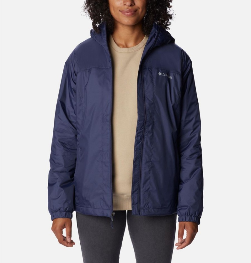 Columbia Switchback Sherpa Lined Women's Rain Jacket Navy | NZAJLS-304