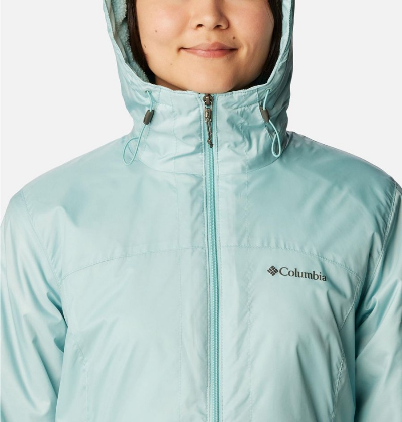 Columbia Switchback Sherpa Lined Women's Rain Jacket Turquoise | MWXYOB-143