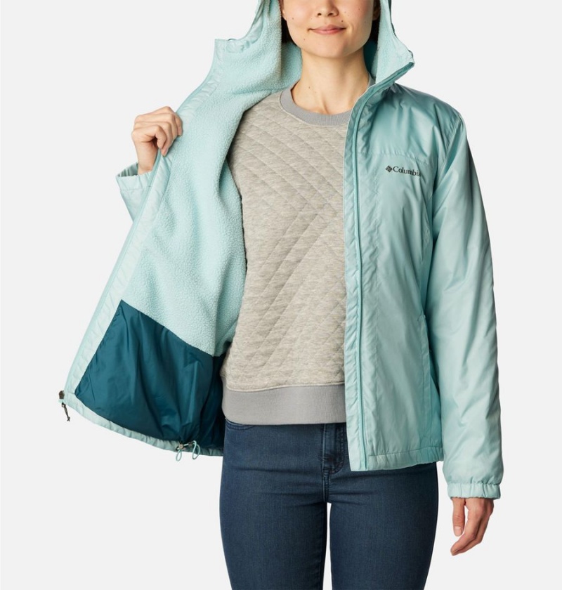 Columbia Switchback Sherpa Lined Women's Rain Jacket Turquoise | MWXYOB-143