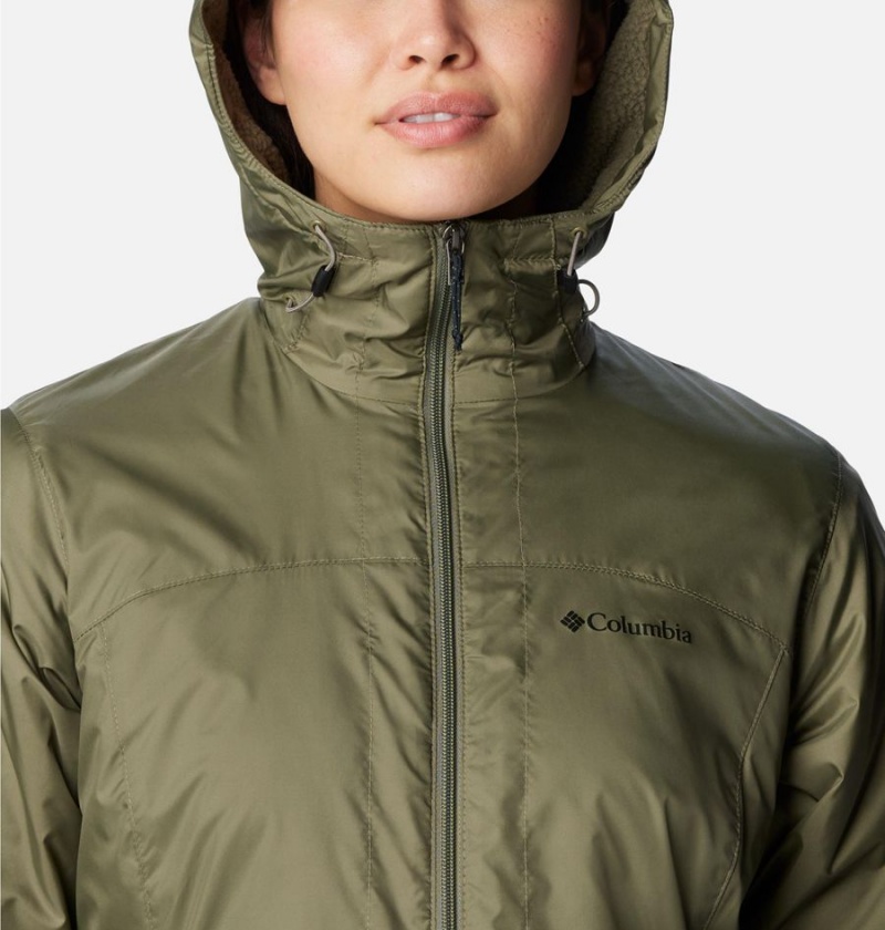 Columbia Switchback Sherpa Lined Women's Rain Jacket Green | CXWOSN-346