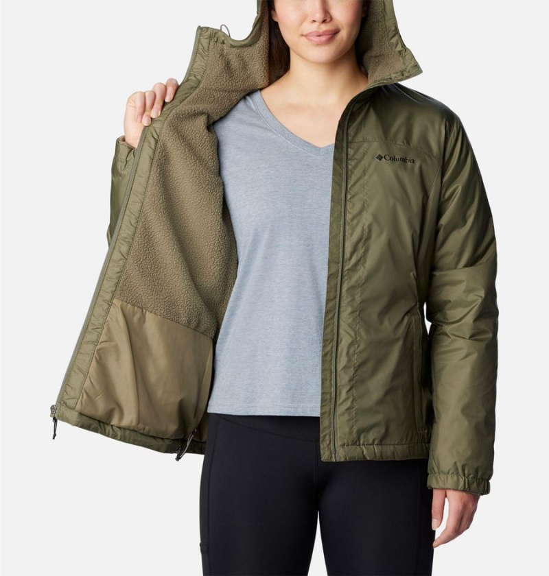 Columbia Switchback Sherpa Lined Women's Rain Jacket Green | CXWOSN-346
