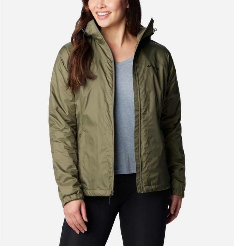 Columbia Switchback Sherpa Lined Women's Rain Jacket Green | CXWOSN-346