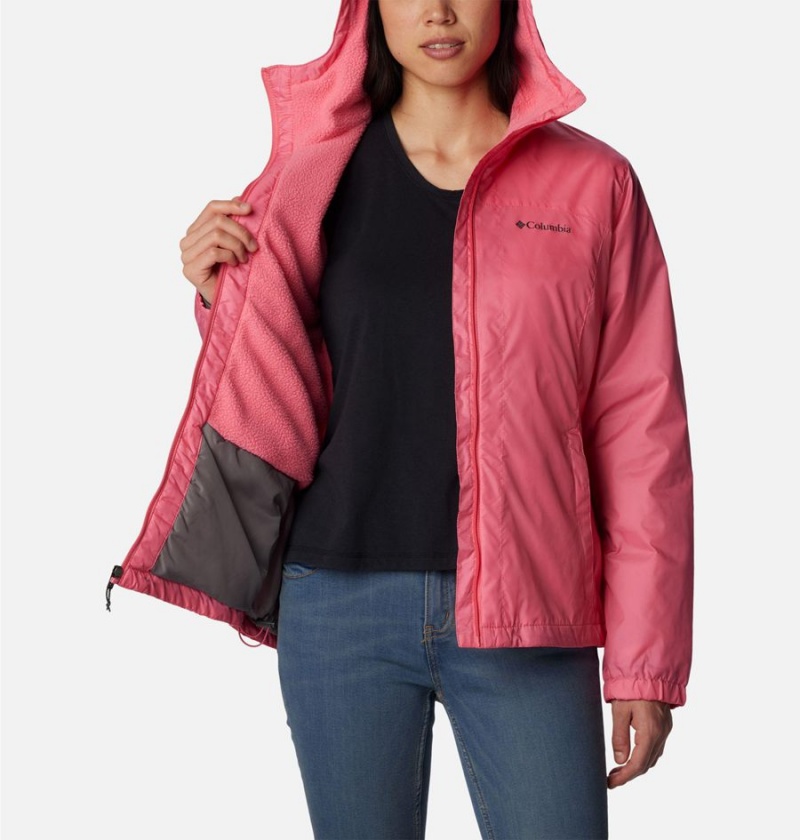 Columbia Switchback Sherpa Lined Women's Rain Jacket Pink | SZBNFU-429