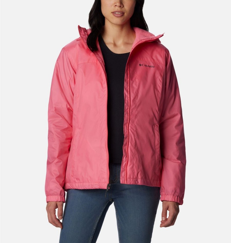 Columbia Switchback Sherpa Lined Women's Rain Jacket Pink | SZBNFU-429