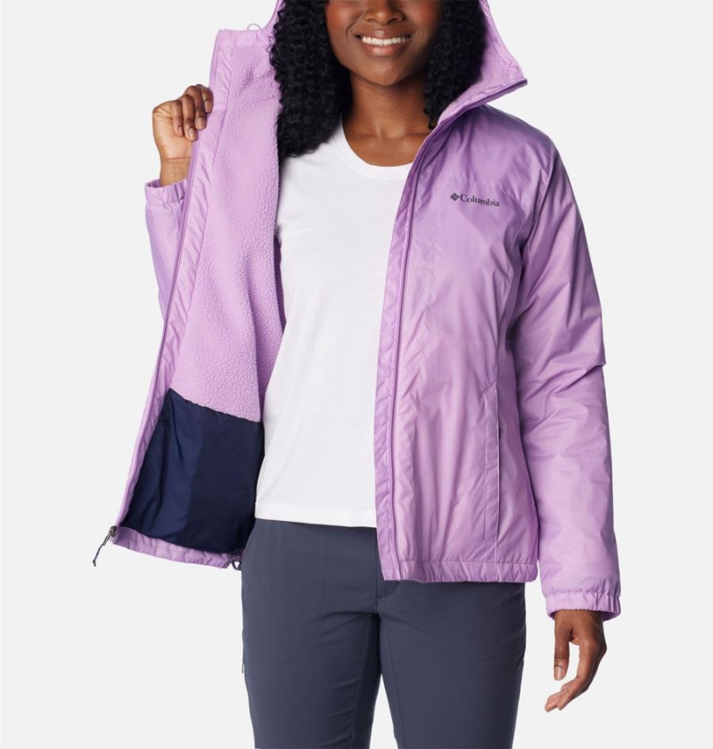 Columbia Switchback Sherpa Lined Women's Rain Jacket Purple | IDOSNC-324