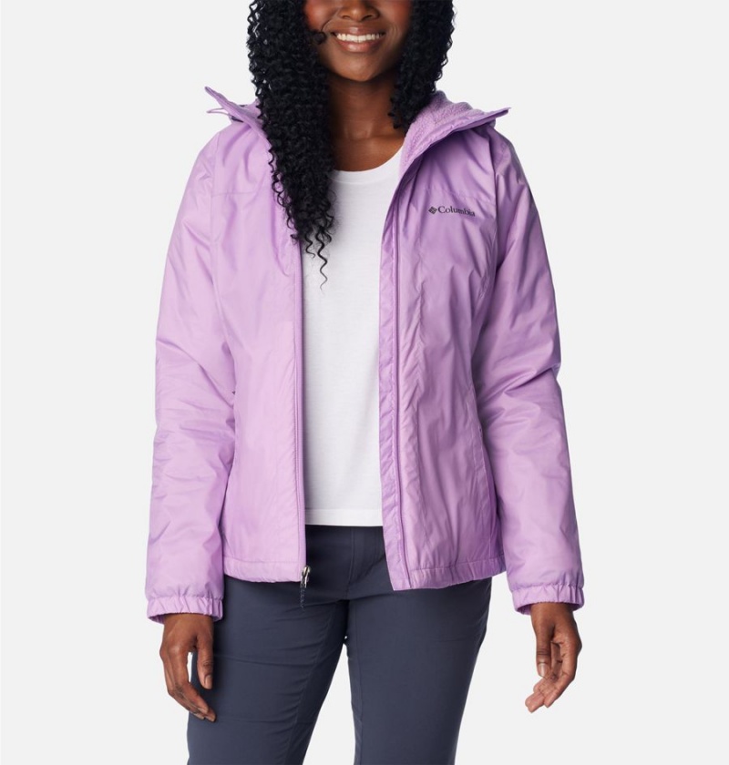 Columbia Switchback Sherpa Lined Women's Rain Jacket Purple | IDOSNC-324