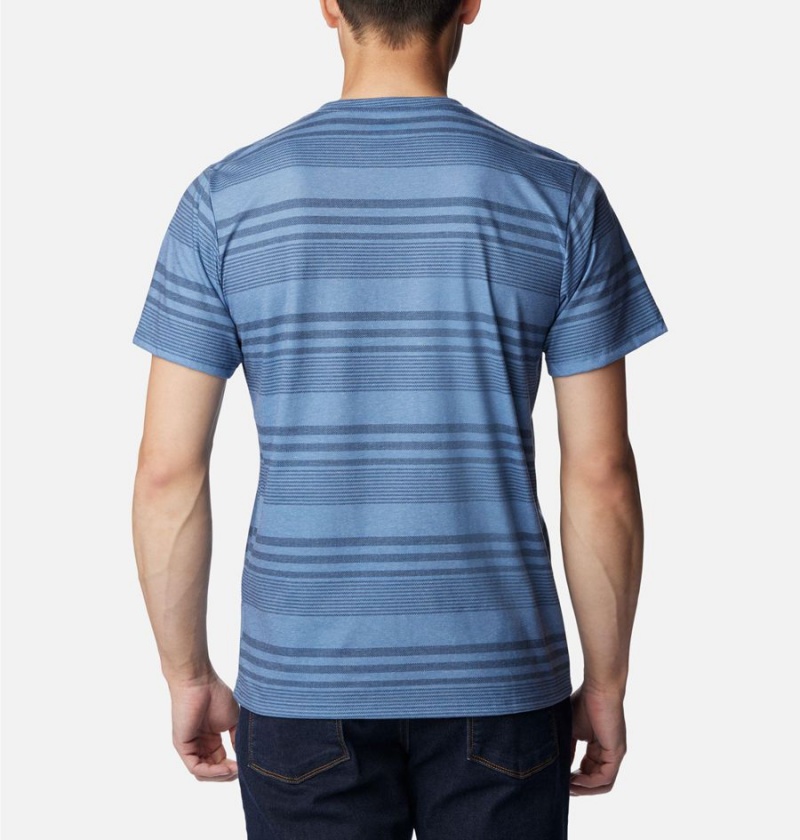Columbia Taku River Short Sleeve Men's T-Shirt Blue | XDVLBI-749