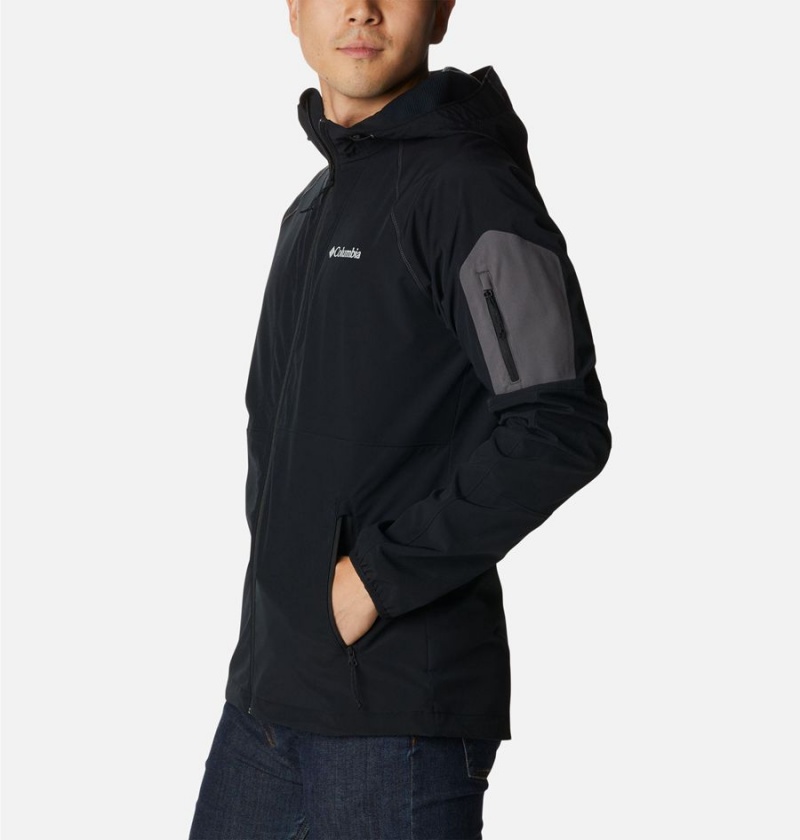 Columbia Tall Heights Hooded Men's Softshell Jackets Black | GTACUO-735
