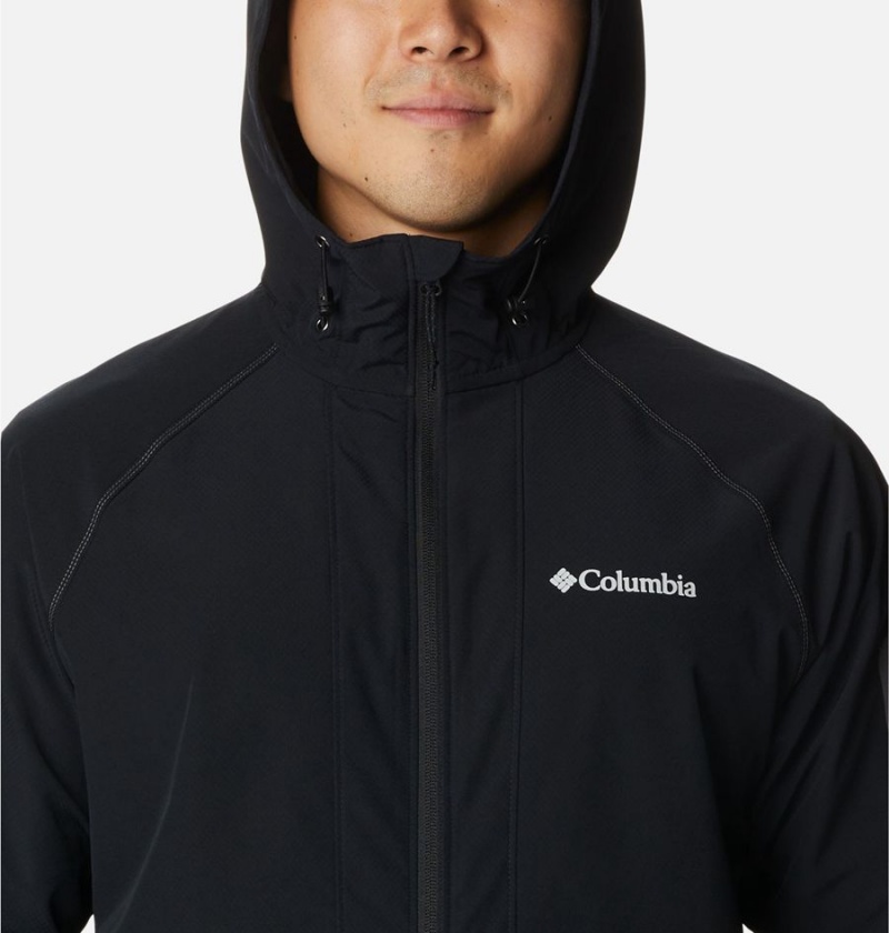 Columbia Tall Heights Hooded Men's Softshell Jackets Black | GTACUO-735