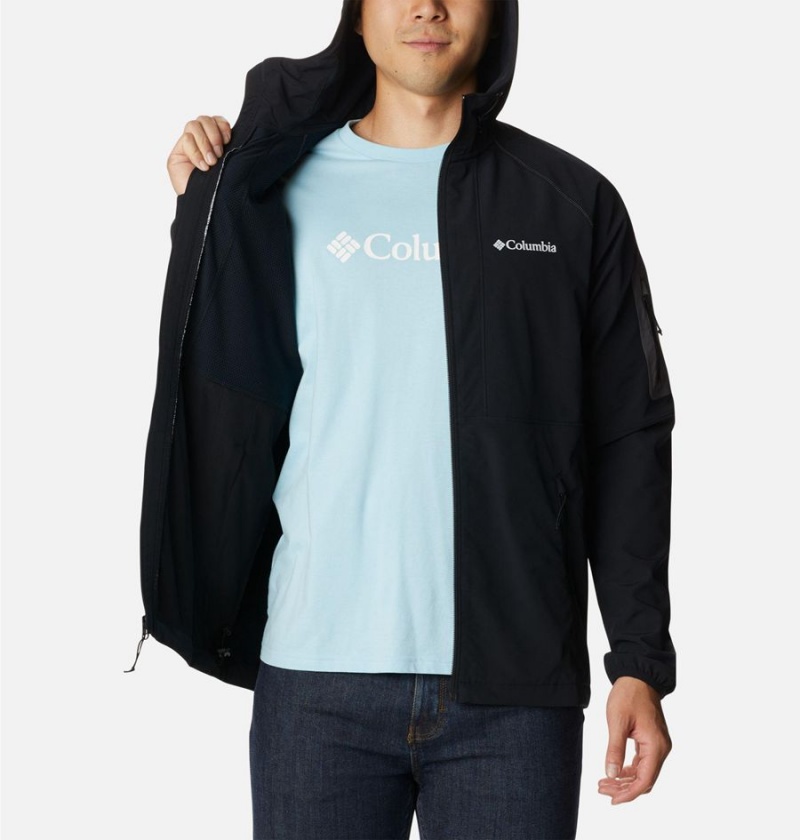 Columbia Tall Heights Hooded Men's Softshell Jackets Black | GTACUO-735