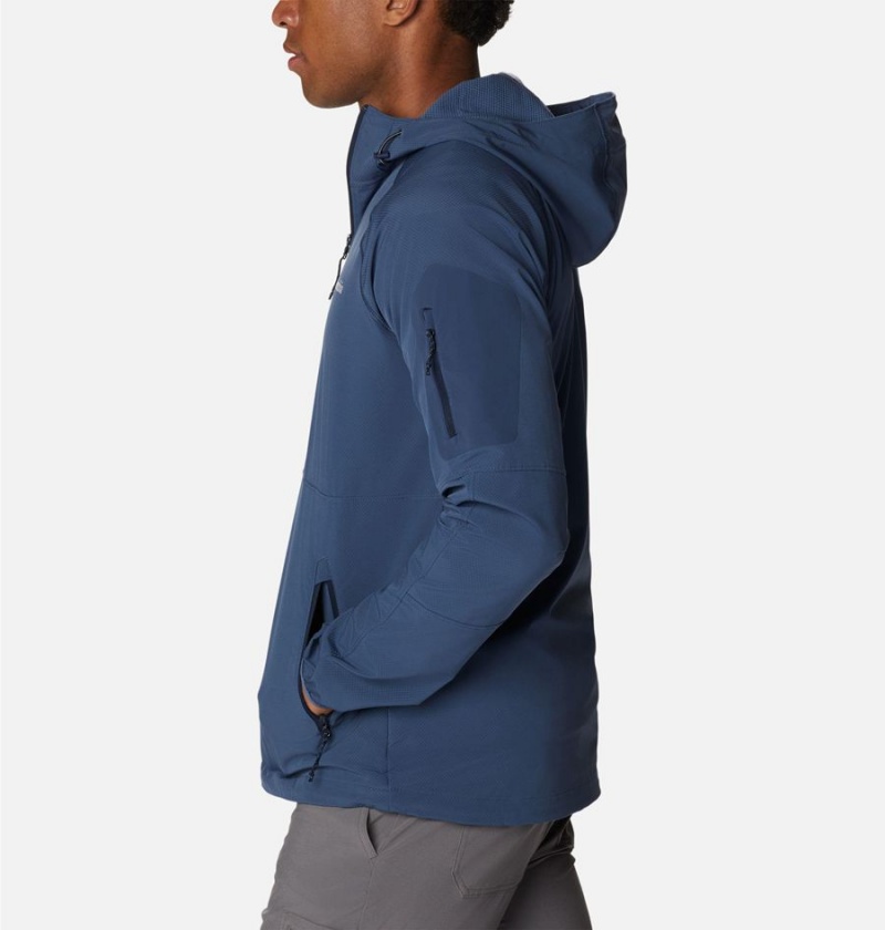 Columbia Tall Heights Hooded Men's Softshell Jackets Blue | RQJKHY-564