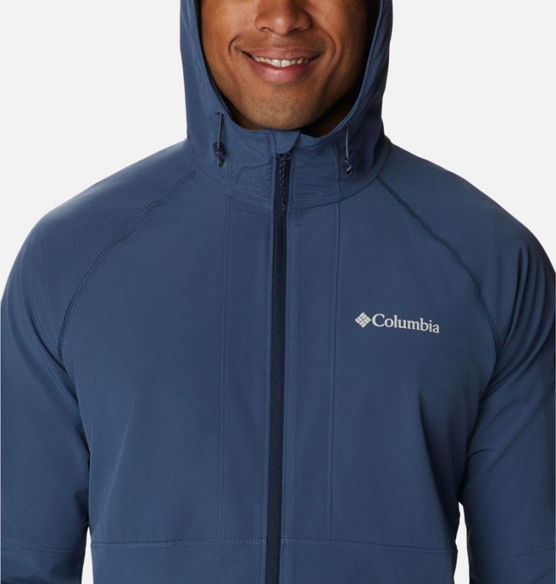 Columbia Tall Heights Hooded Men's Softshell Jackets Blue | RQJKHY-564