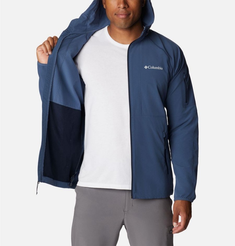 Columbia Tall Heights Hooded Men's Softshell Jackets Blue | RQJKHY-564