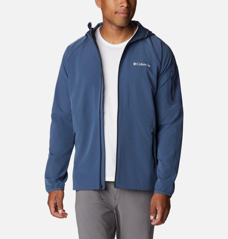 Columbia Tall Heights Hooded Men's Softshell Jackets Blue | RQJKHY-564