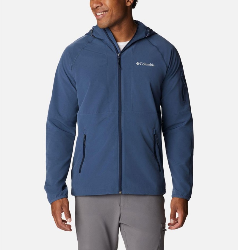 Columbia Tall Heights Hooded Men\'s Softshell Jackets Blue | RQJKHY-564