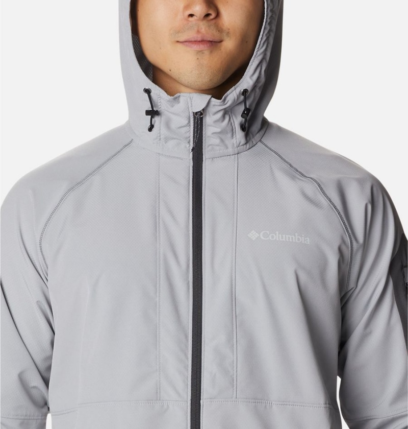Columbia Tall Heights Hooded Men's Softshell Jackets Grey | KNWJCP-961