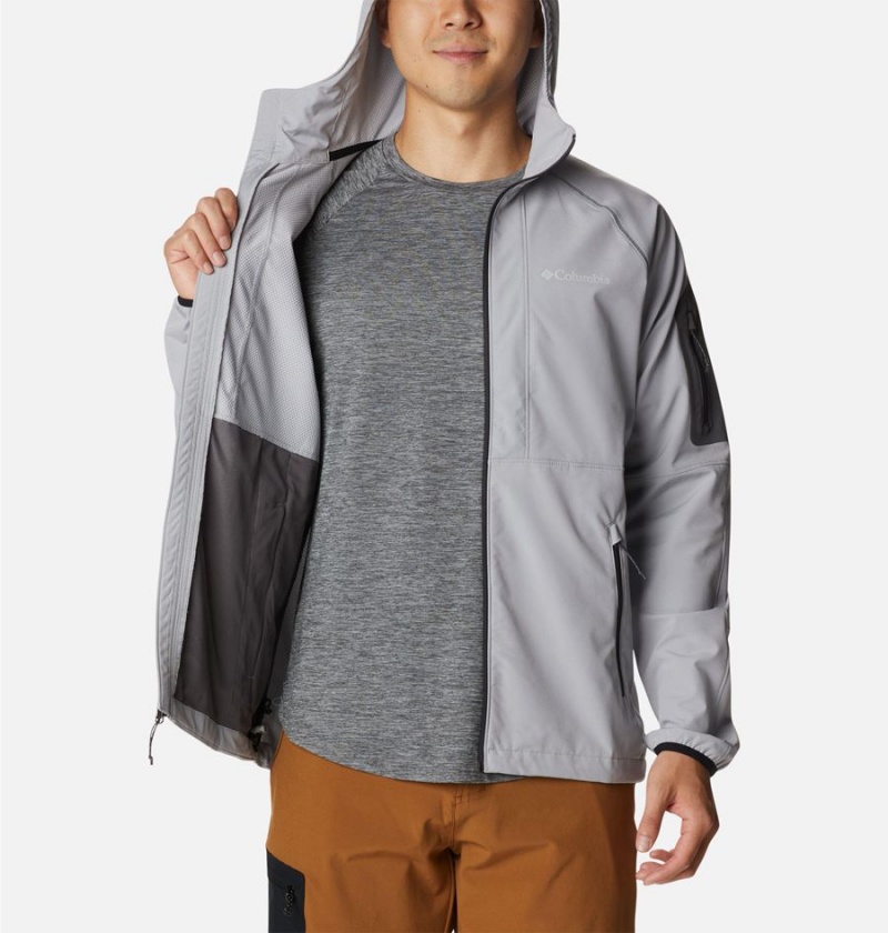 Columbia Tall Heights Hooded Men's Softshell Jackets Grey | KNWJCP-961