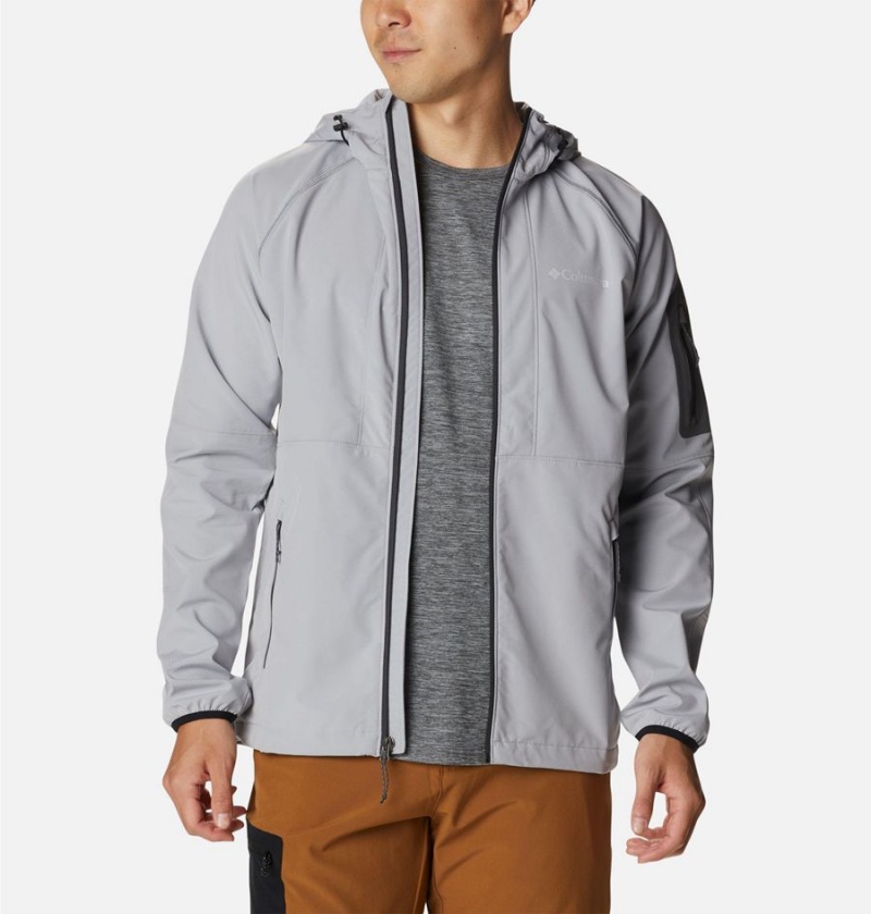 Columbia Tall Heights Hooded Men's Softshell Jackets Grey | KNWJCP-961