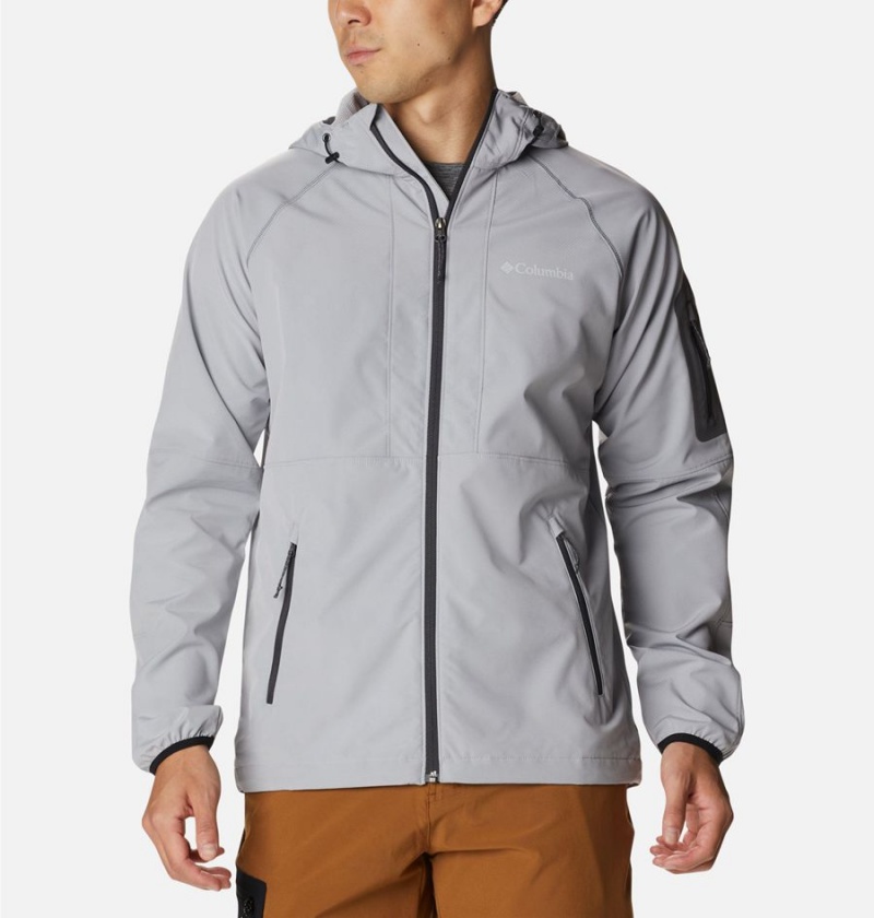 Columbia Tall Heights Hooded Men\'s Softshell Jackets Grey | KNWJCP-961
