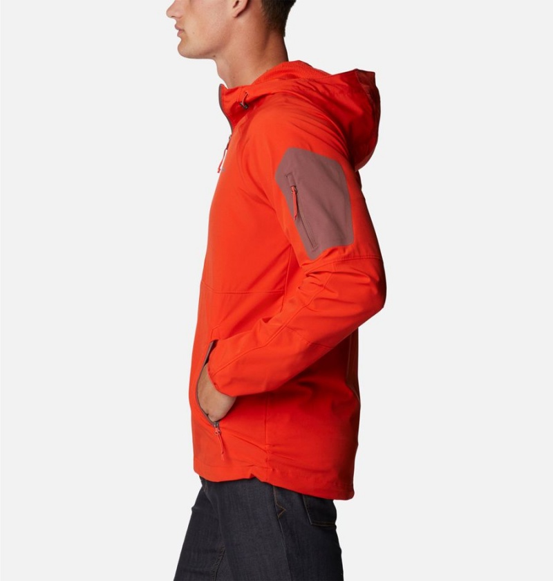 Columbia Tall Heights Hooded Men's Softshell Jackets Red | SNFKEO-864