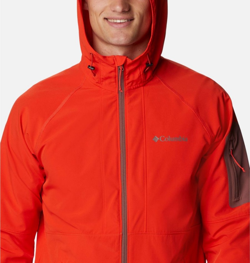 Columbia Tall Heights Hooded Men's Softshell Jackets Red | SNFKEO-864