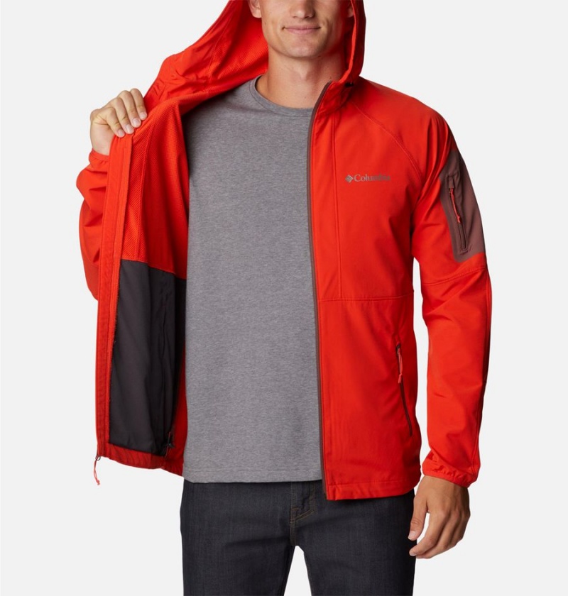 Columbia Tall Heights Hooded Men's Softshell Jackets Red | SNFKEO-864
